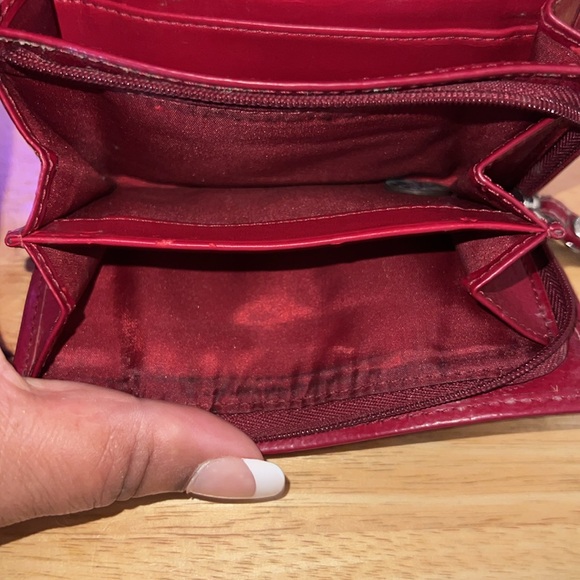 Red And Tan Coach Canvas Wallet - Picture 5 of 7